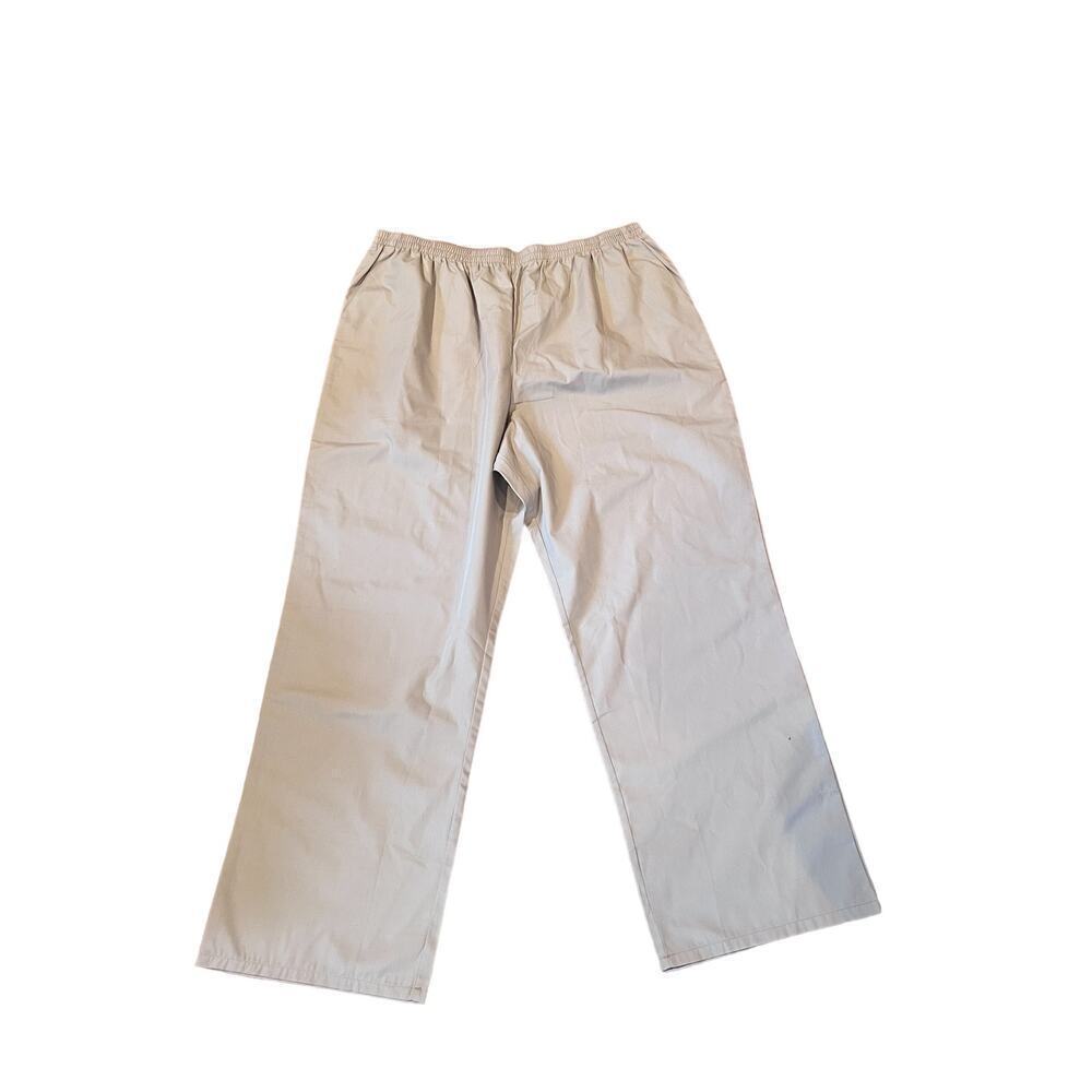 Pant Women's Size 2X Khaki Straight Leg Elastic Waistband Pull-On 100% Rayon‎